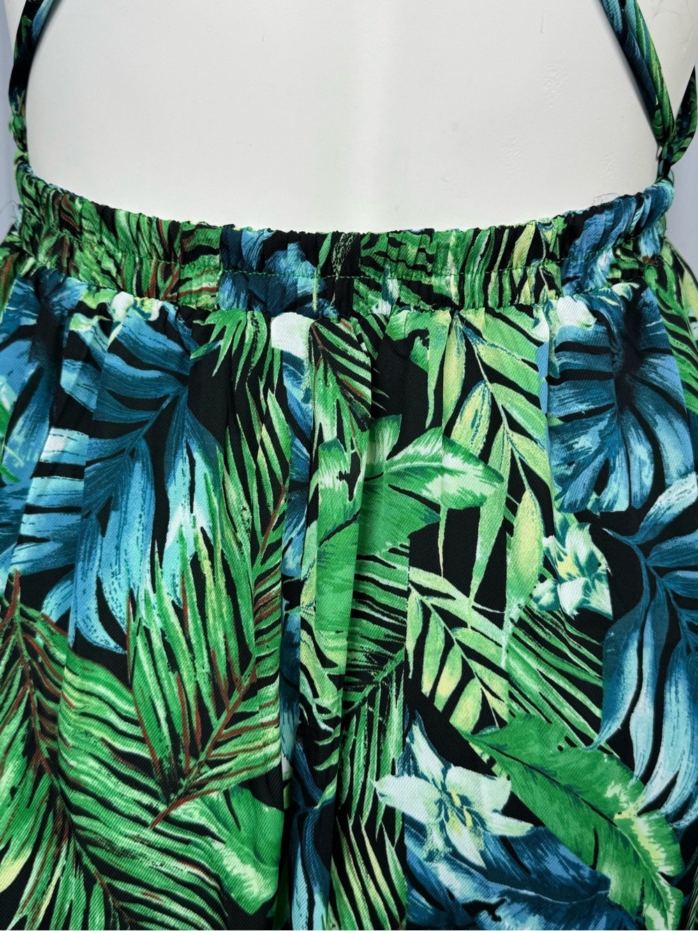 HYFVE Green Tropical Leaf Print Crisscross Back Maxi Dress Size L - Picture 5 of 16